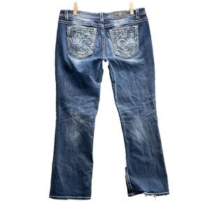 Miss Me Jeans Womens 38x30* Easy Bootcut Y2k Stitch Cowgirl Western Grunge Biker